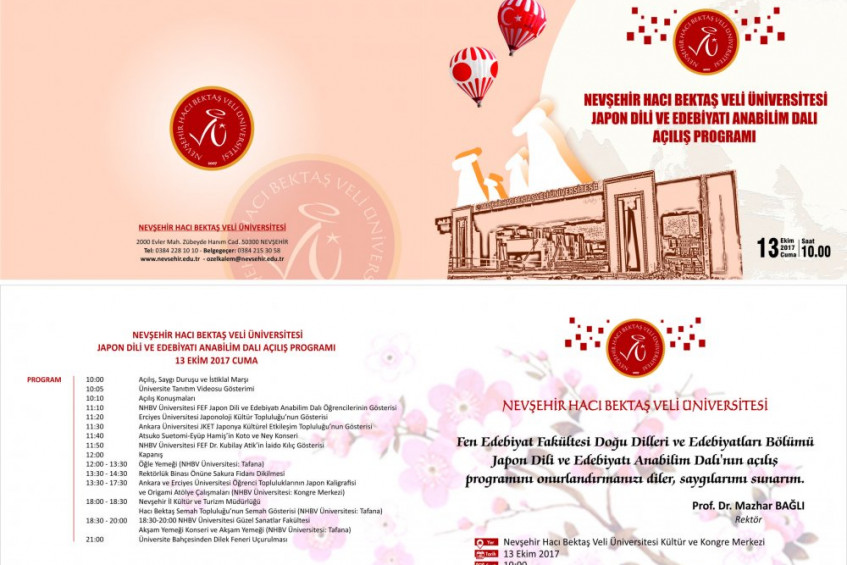 Nevşehir Hacı Bektaş Veli Üniversitesi Japon Dili ve Edebiyatı Anabilim Dalı Açılışı